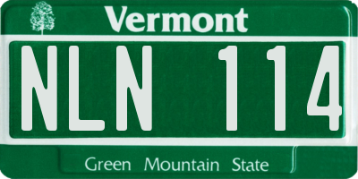 VT license plate NLN114