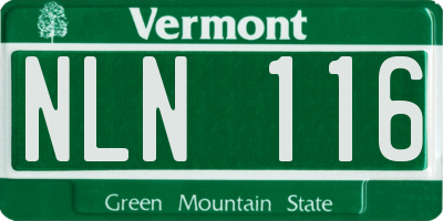 VT license plate NLN116