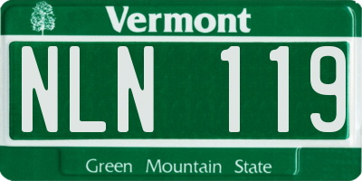 VT license plate NLN119