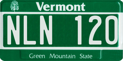 VT license plate NLN120