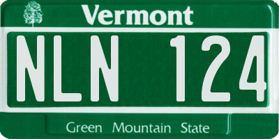 VT license plate NLN124