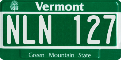 VT license plate NLN127