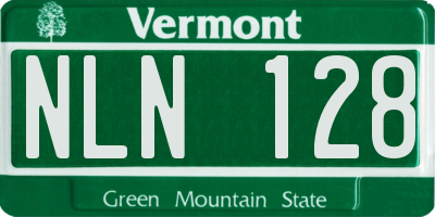 VT license plate NLN128