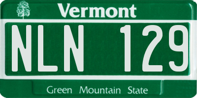VT license plate NLN129