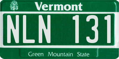 VT license plate NLN131