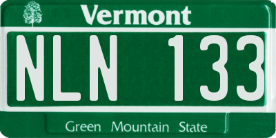 VT license plate NLN133