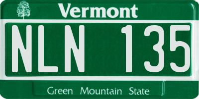 VT license plate NLN135