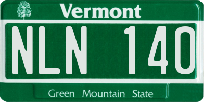 VT license plate NLN140