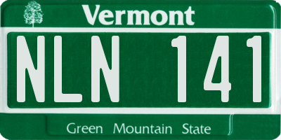 VT license plate NLN141