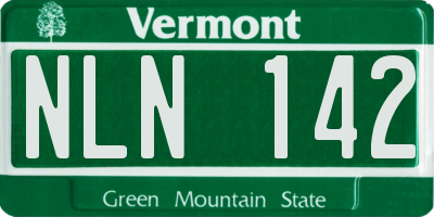 VT license plate NLN142