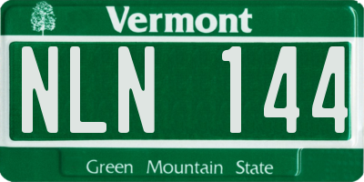 VT license plate NLN144