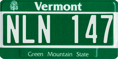 VT license plate NLN147