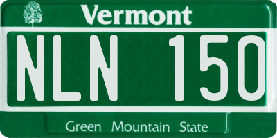 VT license plate NLN150
