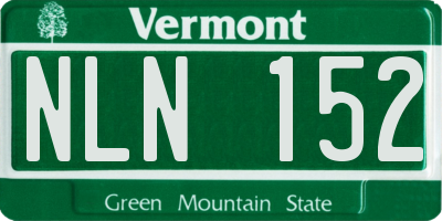 VT license plate NLN152