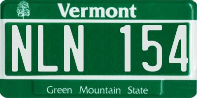 VT license plate NLN154