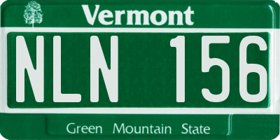 VT license plate NLN156