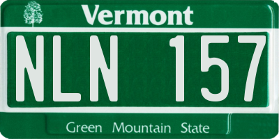 VT license plate NLN157