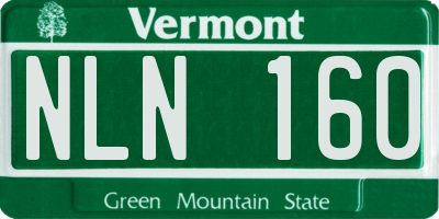 VT license plate NLN160