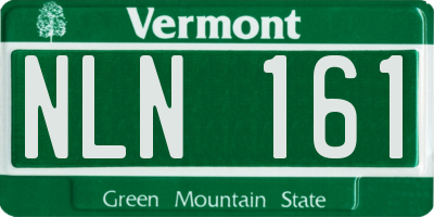 VT license plate NLN161
