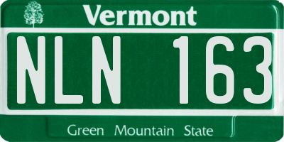 VT license plate NLN163