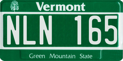 VT license plate NLN165