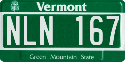VT license plate NLN167