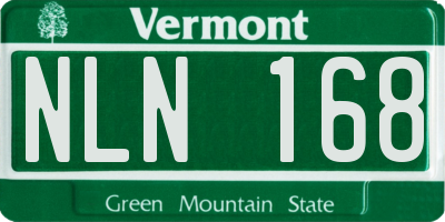 VT license plate NLN168