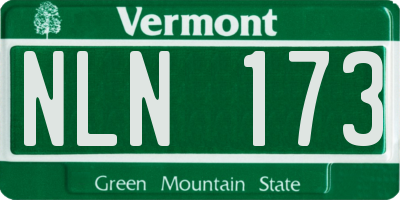 VT license plate NLN173