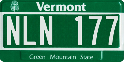 VT license plate NLN177