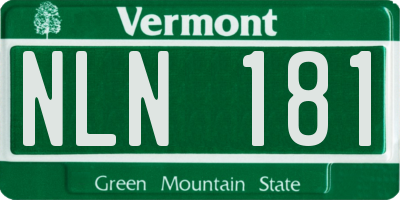 VT license plate NLN181