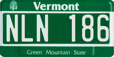 VT license plate NLN186