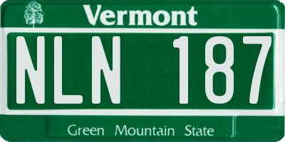 VT license plate NLN187