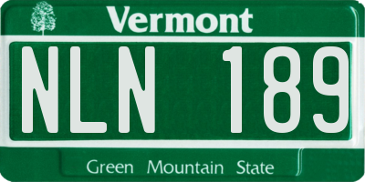 VT license plate NLN189