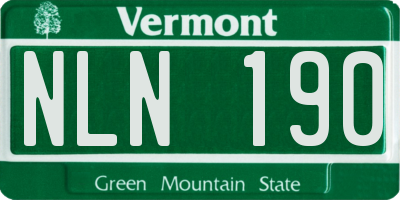 VT license plate NLN190