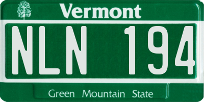 VT license plate NLN194