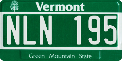 VT license plate NLN195