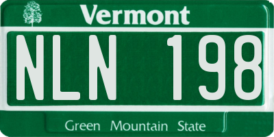 VT license plate NLN198