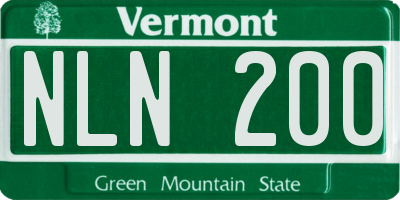 VT license plate NLN200