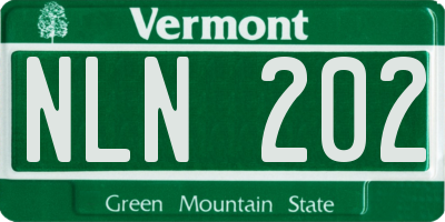 VT license plate NLN202