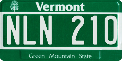VT license plate NLN210