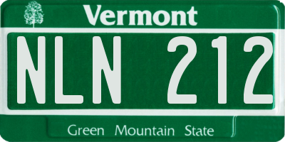 VT license plate NLN212