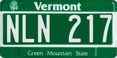 VT license plate NLN217