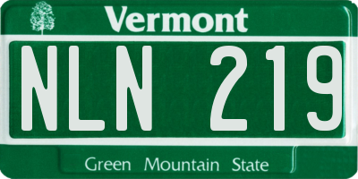 VT license plate NLN219