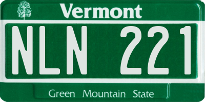 VT license plate NLN221