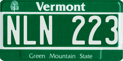VT license plate NLN223