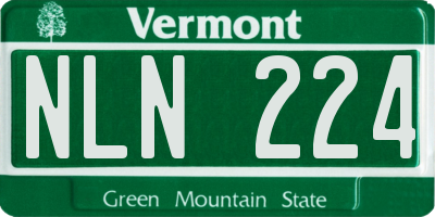 VT license plate NLN224