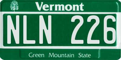 VT license plate NLN226