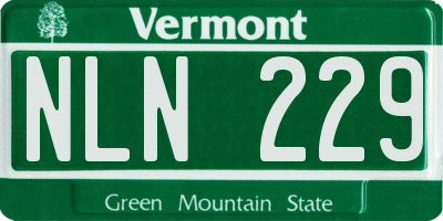 VT license plate NLN229