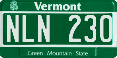 VT license plate NLN230