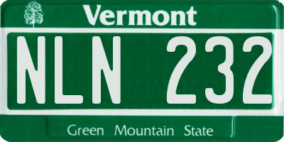 VT license plate NLN232